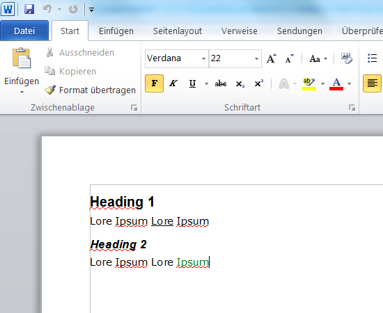 image of markups in a Word file