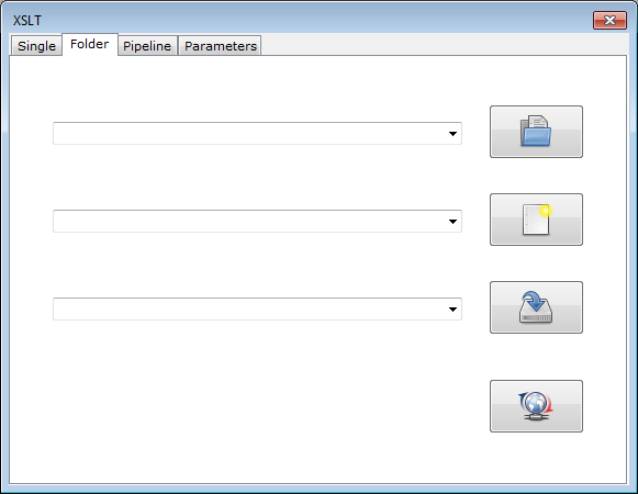 Fenster XSLT mit aktiver Registerkarte Folder