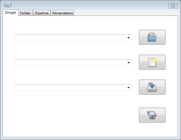 XSLT window with active Single tab