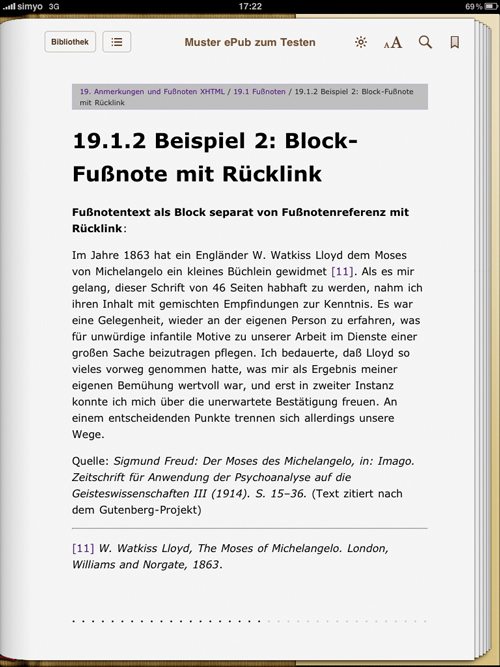 Block-Fußnote (iBooks)