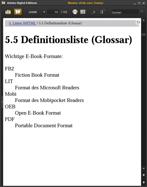 XHTML-Definitionsliste (Adobe Digital Editions)