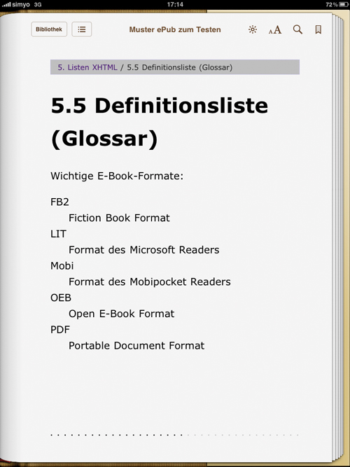 XHTML-Definitionsliste (iBooks)