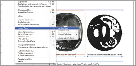 Bearbeiten → LayoutZone → Assign Zone