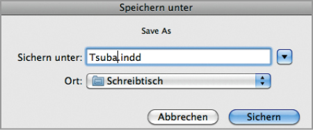 Name und Speicherort eingeben