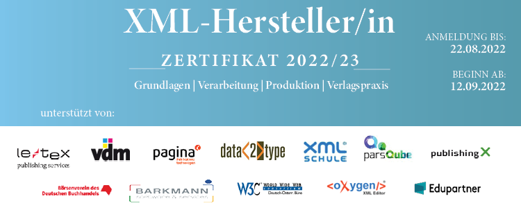 XML-Hersteller/in-Zertifizierung 2022/23